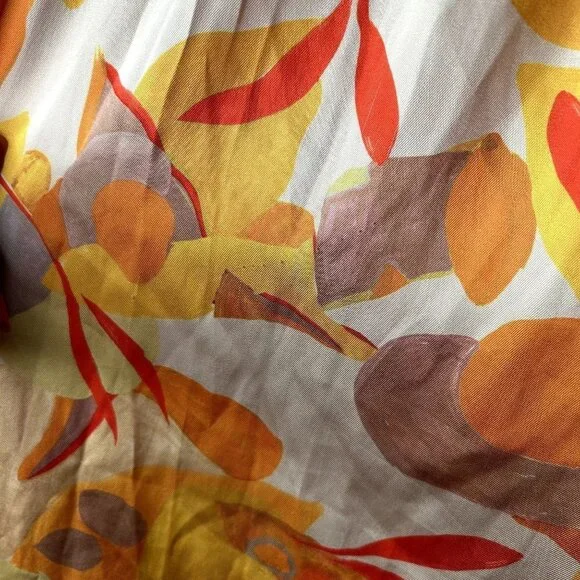 Acler Haslam Orange Printed Satin Strapless Maxi Dress Women's Size 8